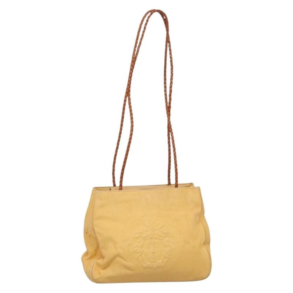 Versace Medusa Canvas Yellow Canvas Shoulder Bag Bag